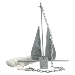 Deluxe Galvanized Anchor Kit, w/ Chain, Shackles & Anchor Line
