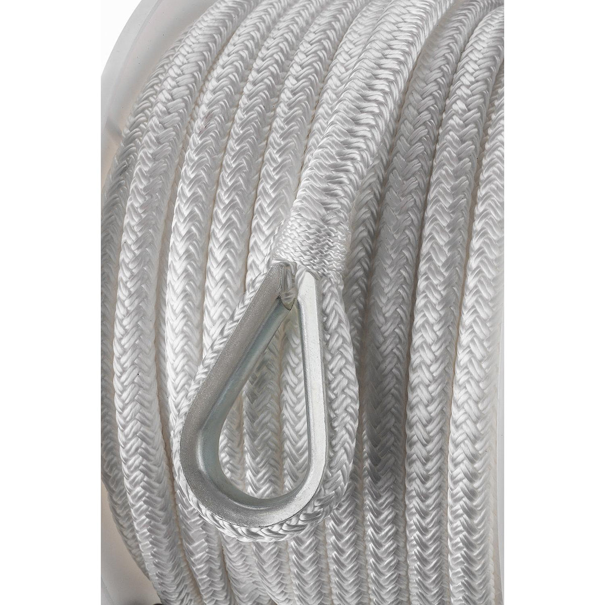 Double Braid Nylon Anchor Line, White, 3/8in x 100ft