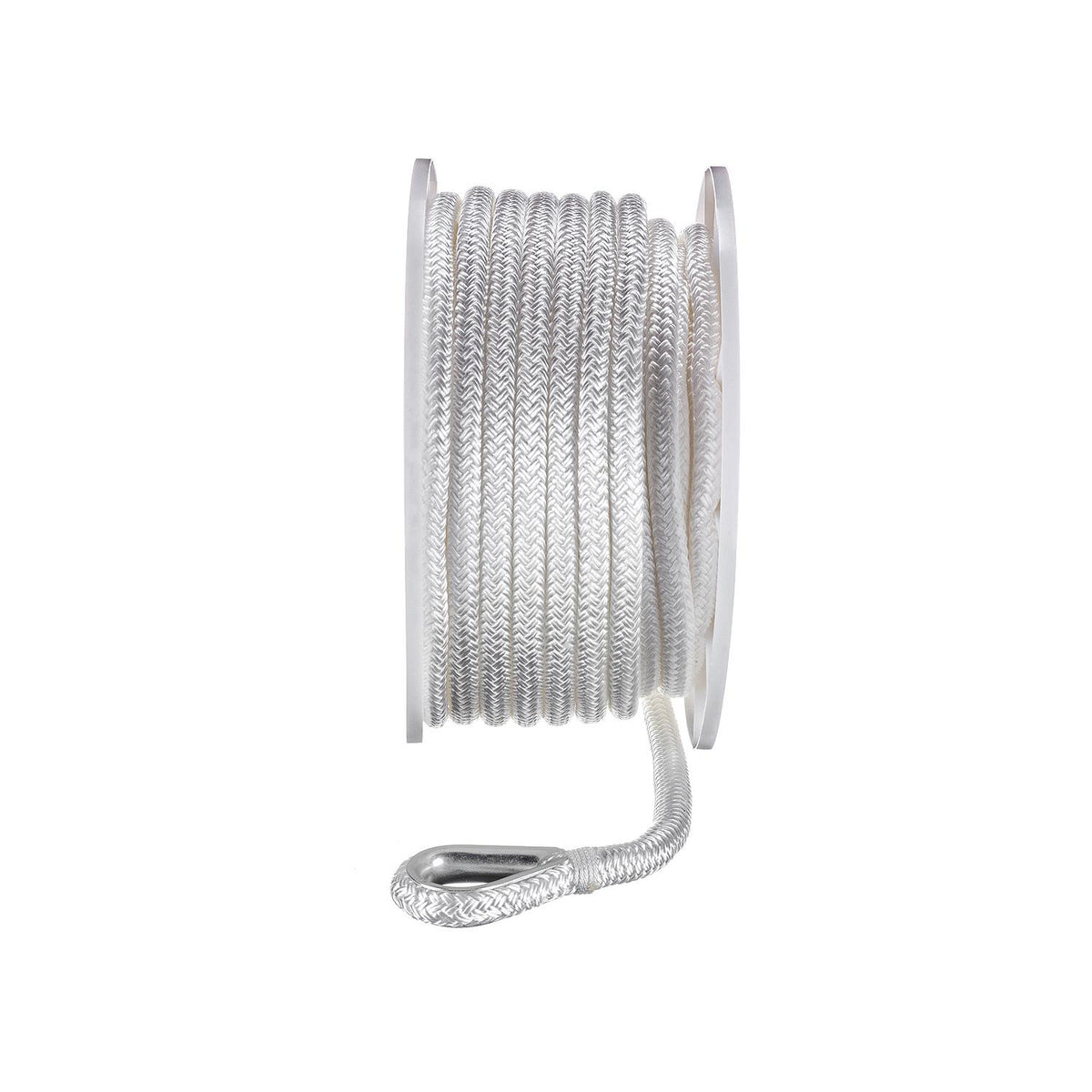 Double Braid Nylon Anchor Line, White, 1/2in x 100ft
