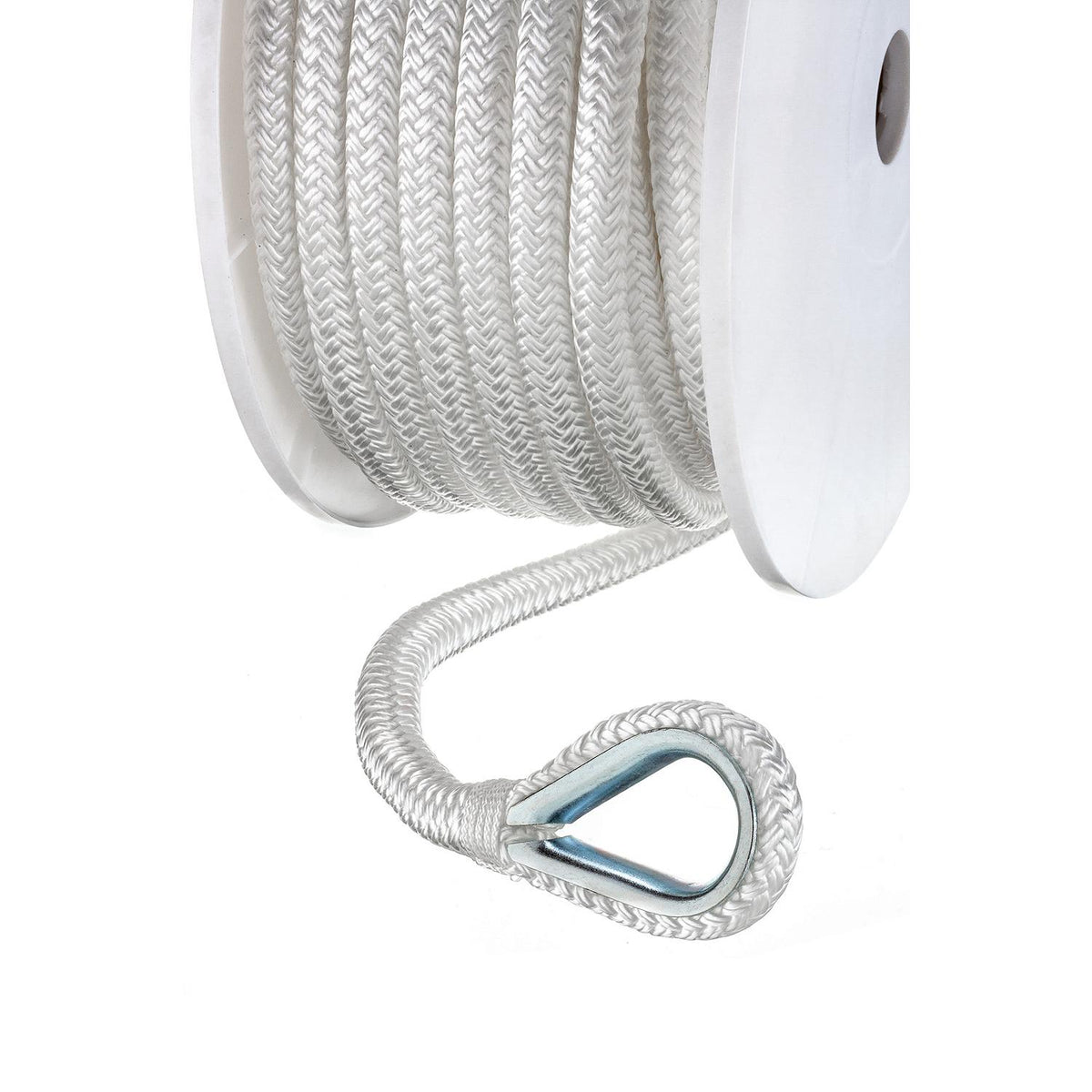 Double Braid Nylon Anchor Line, White, 1/2in x 100ft