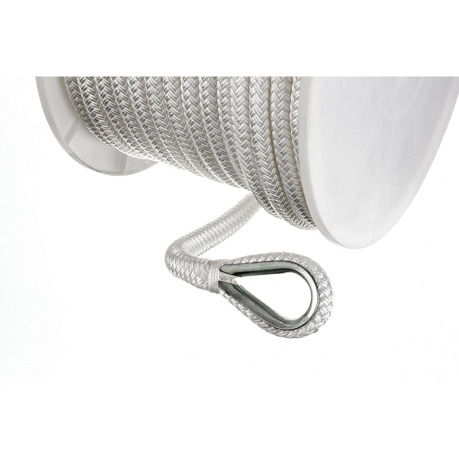 Double Braid Nylon Anchor Line, White, 1/2in x 150ft