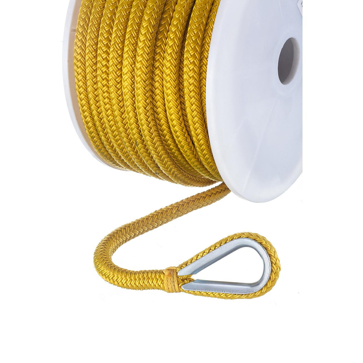 Double Braid Nylon Anchor Line, Yellow, 3/8in x 100ft