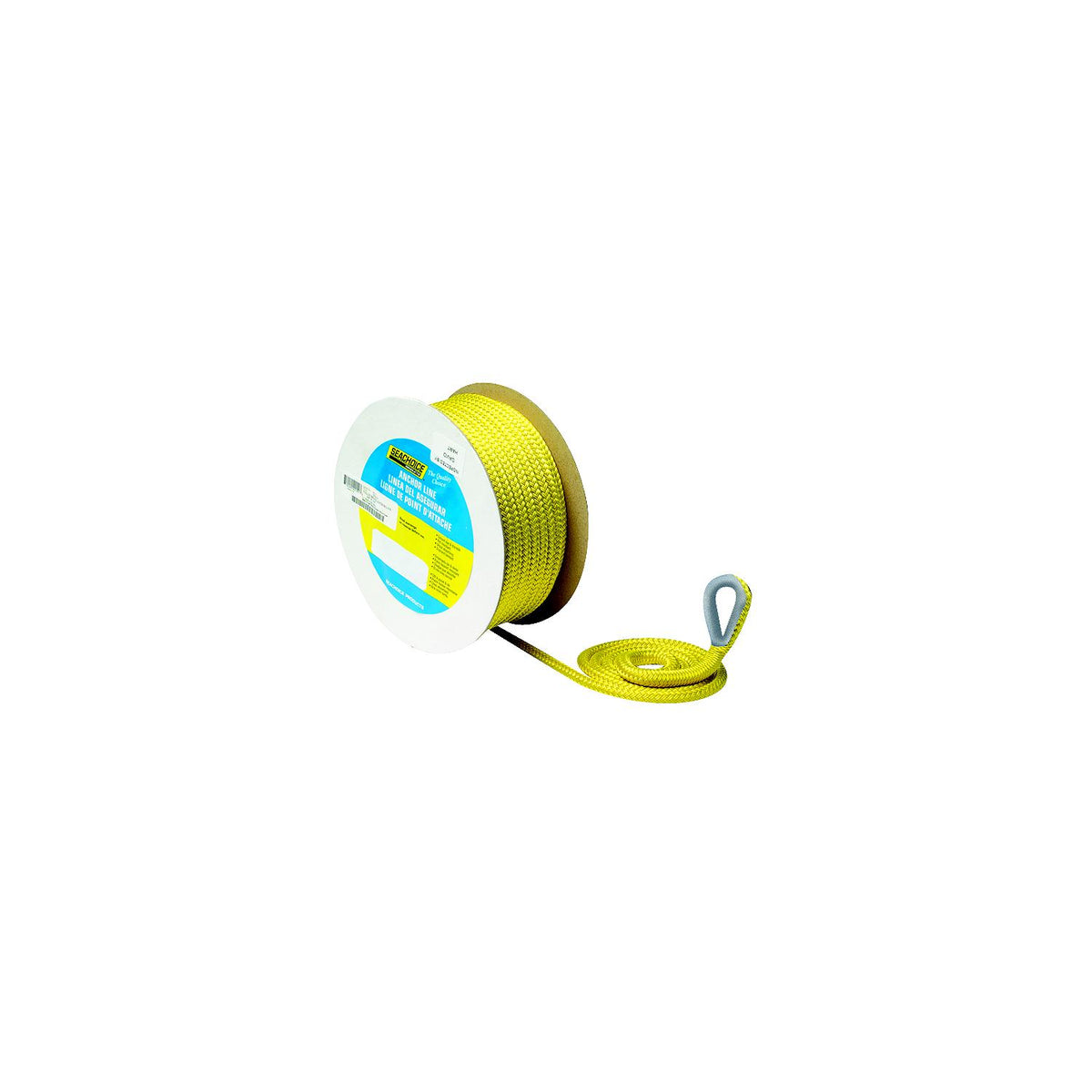 Double Braid Nylon Anchor Line, Yellow, 3/8in x 100ft