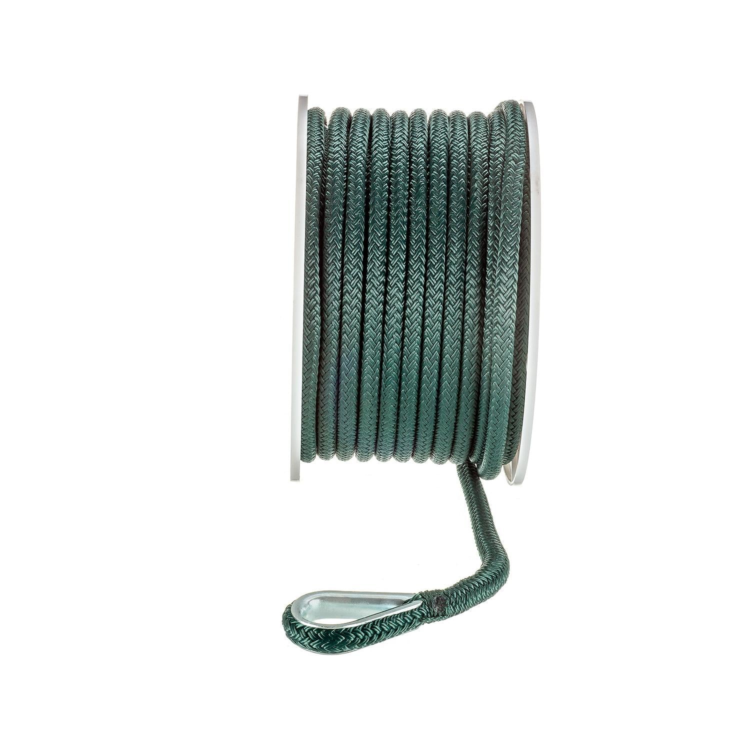 Double Braid Nylon Anchor Line, Green, 3/8in x 100ft