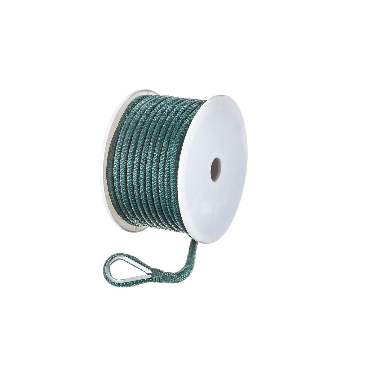 Double Braid Nylon Anchor Line, Green, 3/8in x 100ft