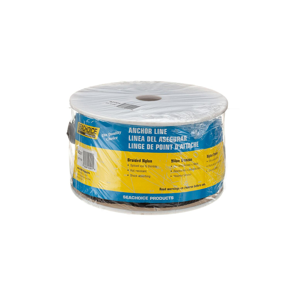 Double Braid Nylon Anchor Line, Black, 3/8in x 100ft