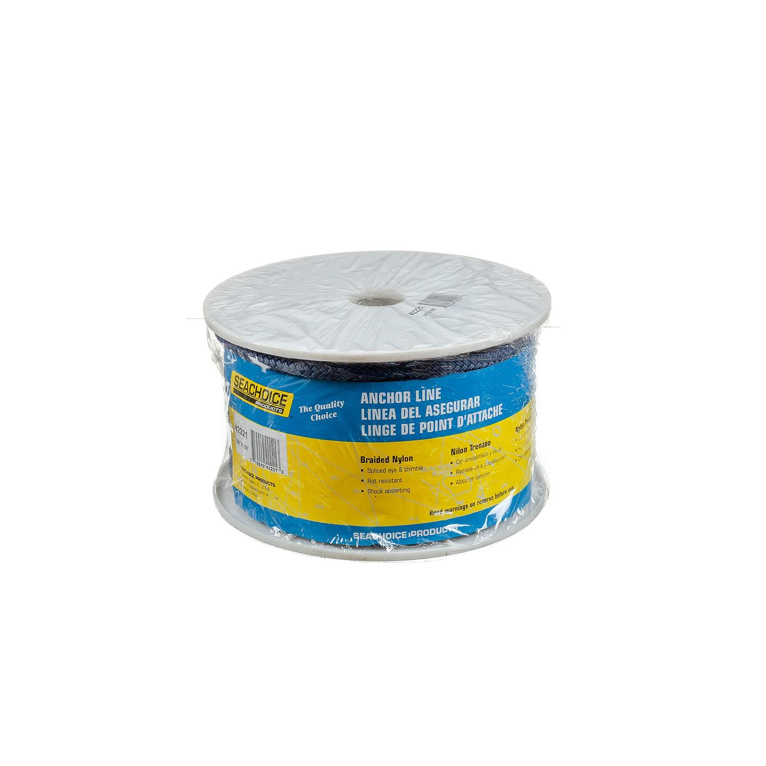 Double Braid Nylon Anchor Line, Navy, 3/8in x 100ft