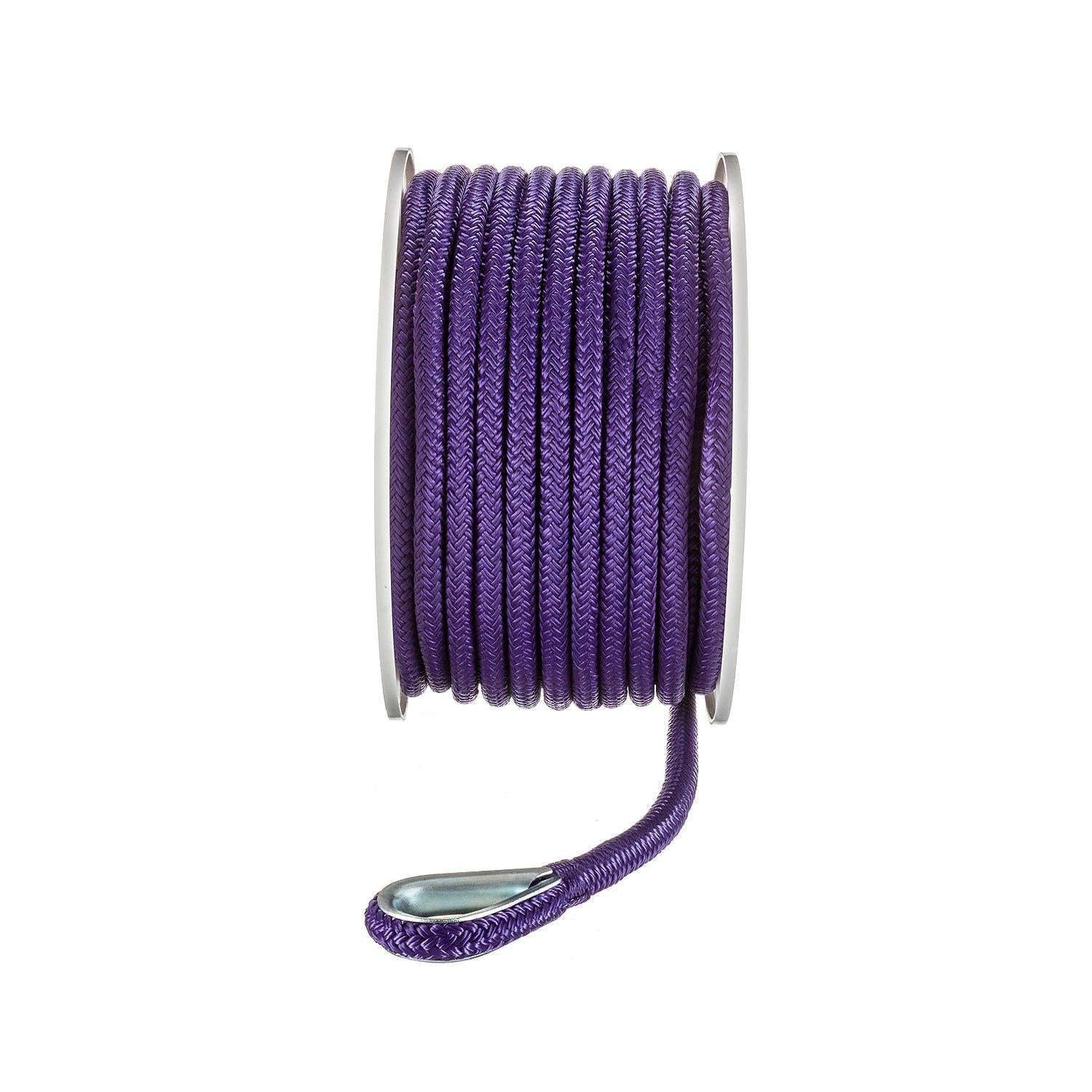 Double Braid Nylon Anchor Line, Purple, 3/8in x 100ft