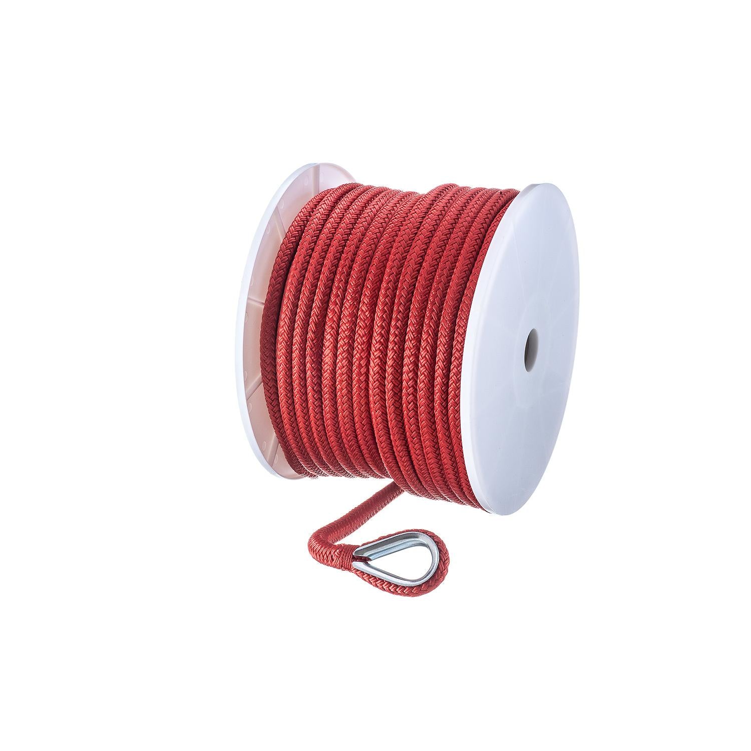 Double Braid Nylon Anchor Line, Red, 1/2in x 150ft