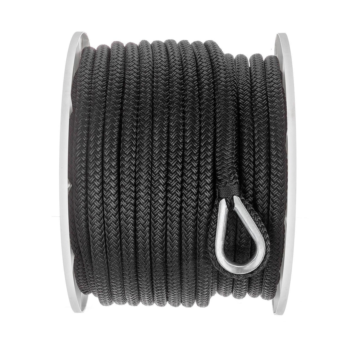 Double Braid Nylon Anchor Line, Black, 1/2in x 150ft