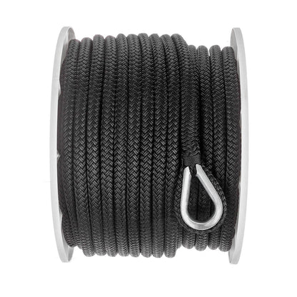Double Braid Nylon Anchor Line, Black, 1/2in x 150ft
