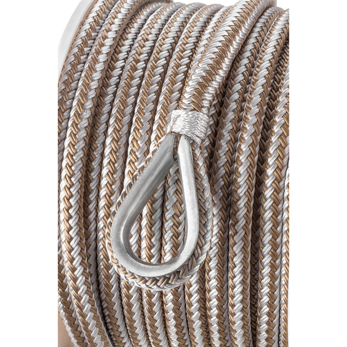 Double Braid Nylon Anchor Line, Gold/White,  3/8in x 100ft