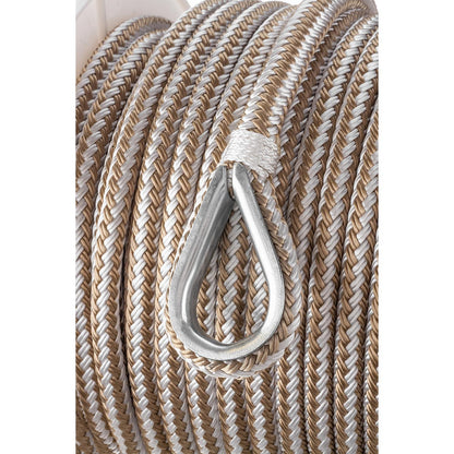 Double Braid Nylon Anchor Line, Gold/White,  3/8in x 150ft