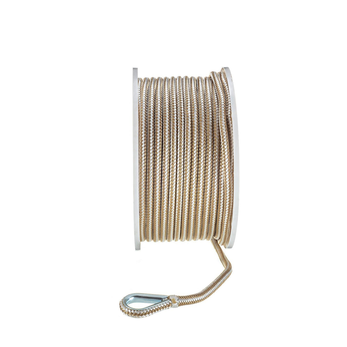 Double Braid Nylon Anchor Line, Gold/White,  3/8in x 200ft