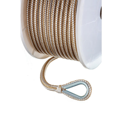 Double Braid Nylon Anchor Line, Gold/White,  3/8in x 200ft
