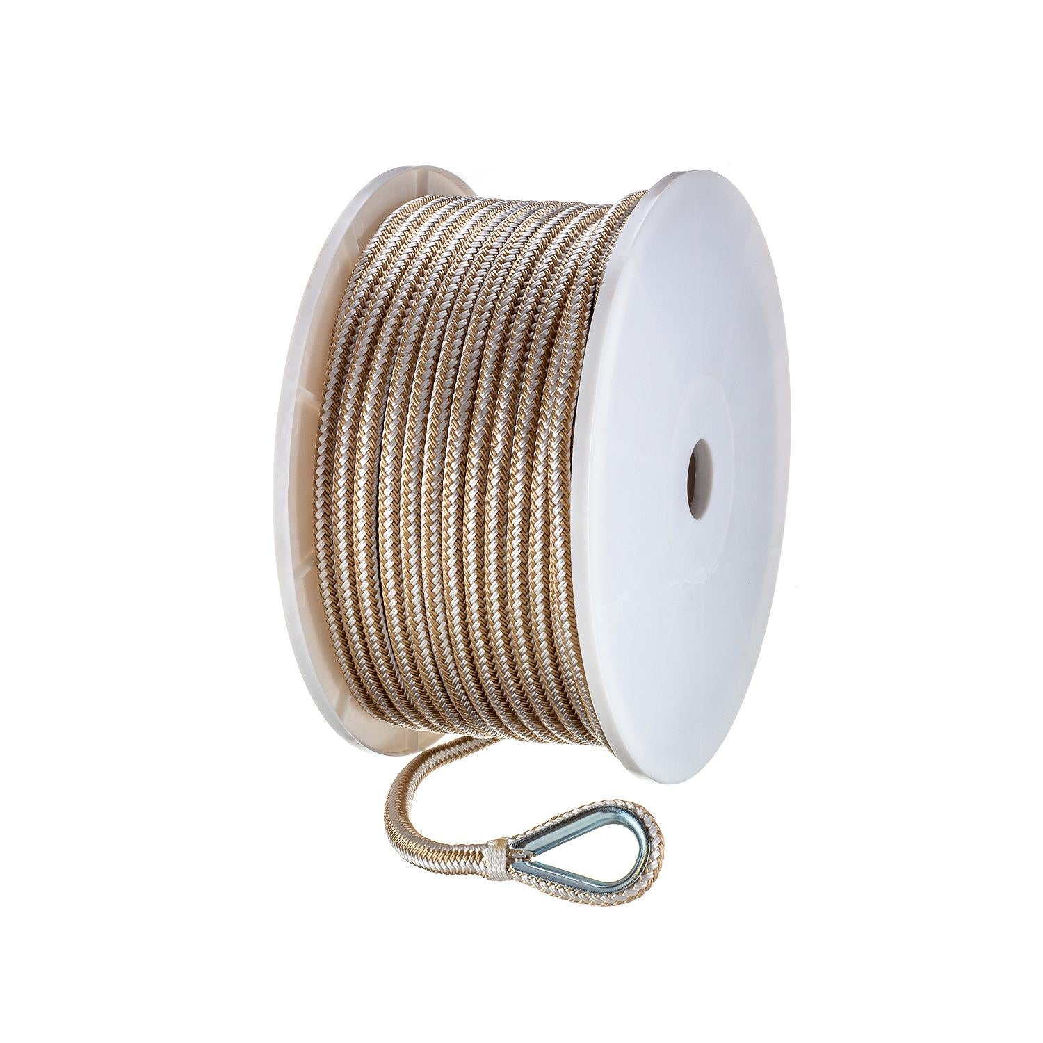 Double Braid Nylon Anchor Line, Gold/White,  3/8in x 200ft