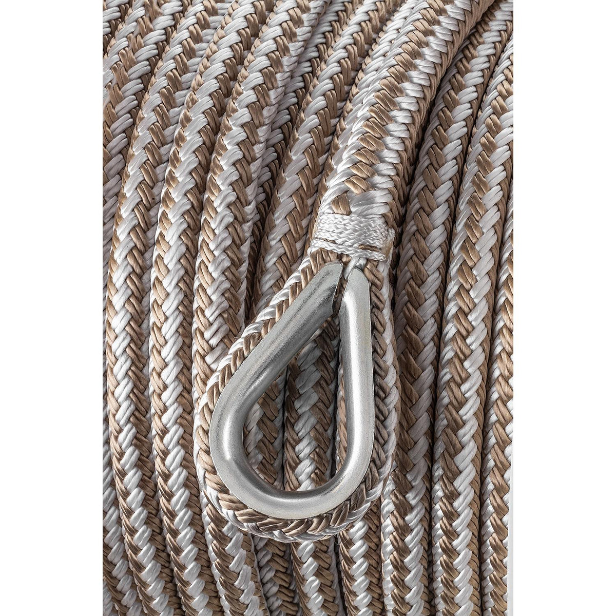 Double Braid Nylon Anchor Line, Gold/White, 1/2in x 100ft