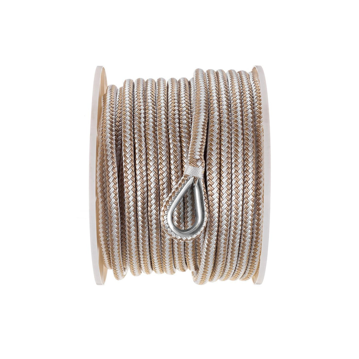 Double Braid Nylon Anchor Line, Gold/White, 1/2in x 150ft