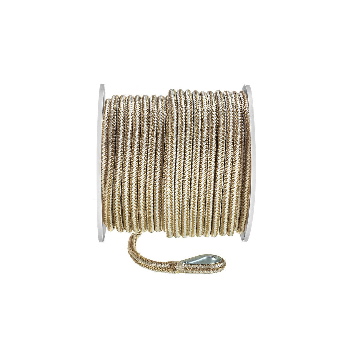 Double Braid Nylon Anchor Line, Gold/White, 1/2in x 200ft