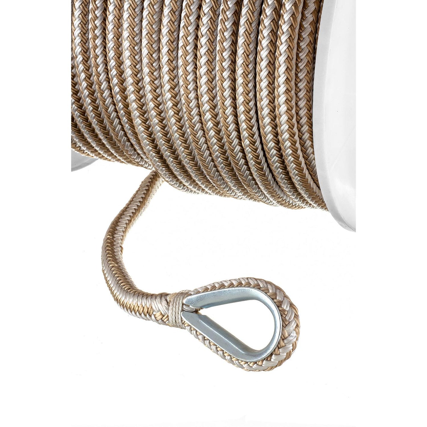 Double Braid Nylon Anchor Line, Gold/White, 1/2in x 200ft