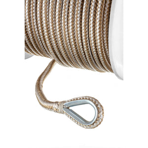 Double Braid Nylon Anchor Line, Gold/White, 1/2in x 200ft
