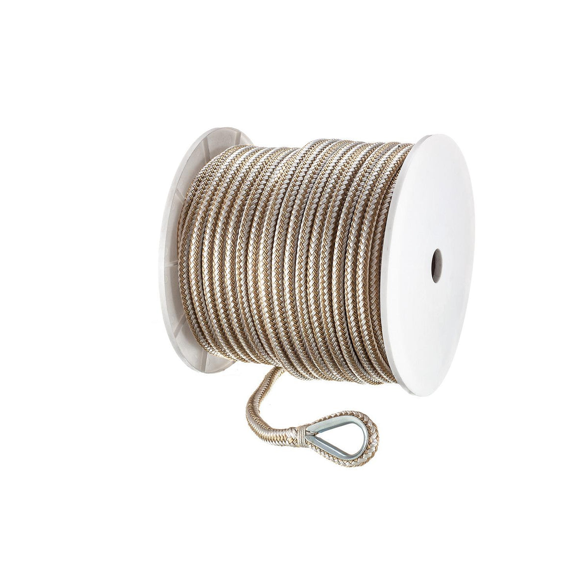 Double Braid Nylon Anchor Line, Gold/White, 1/2in x 200ft
