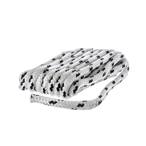 Double Braided 100% MFP Dock Line 3/8in x 15ft White w/Black Tracer