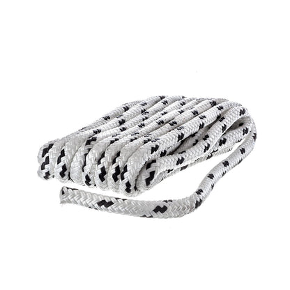Double Braided 100% MFP Dock Line 3/8in x 15ft White w/Black Tracer