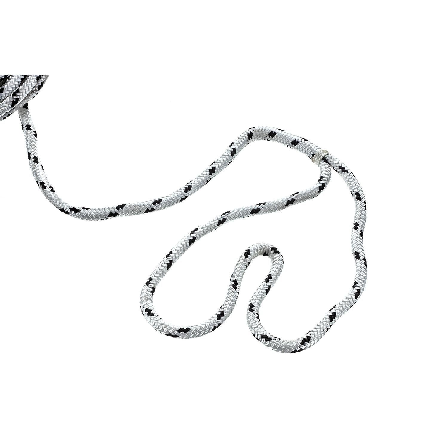 Double Braided 100% MFP Dock Line 3/8in x 15ft White w/Black Tracer