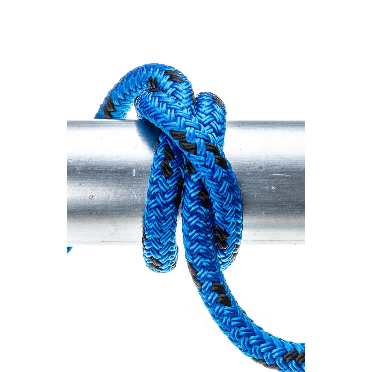 Double Braided 100% MFP Dock Line 3/8in x 15ft Blue w/Black Tracer