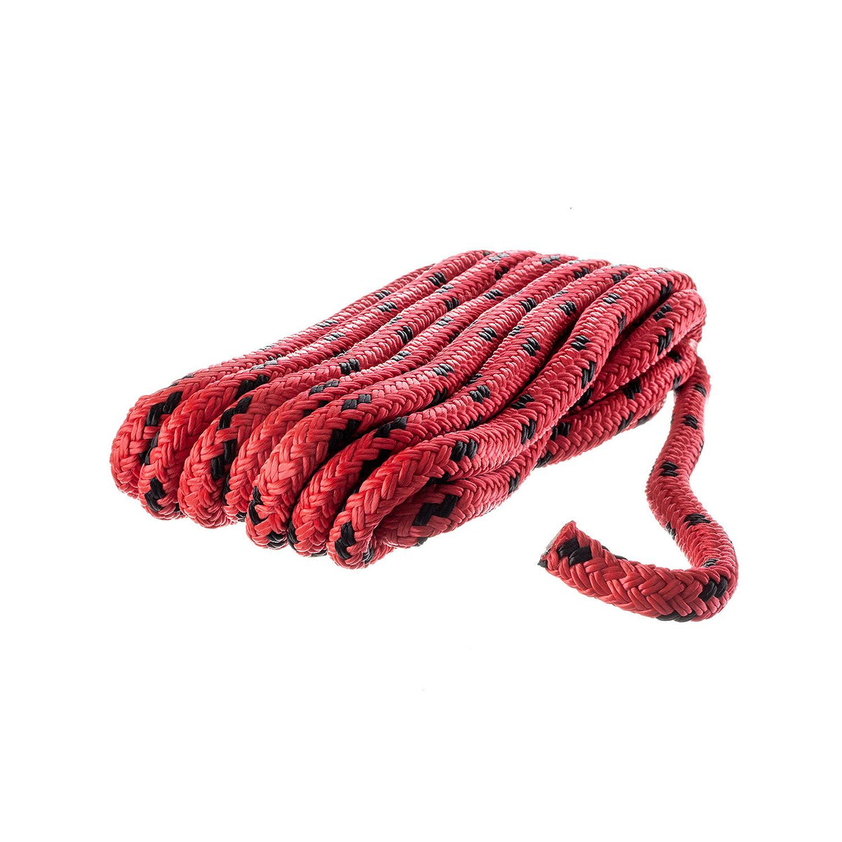 Double Braided 100% MFP Dock Line 3/8in x 15ft Red w/Black Tracer