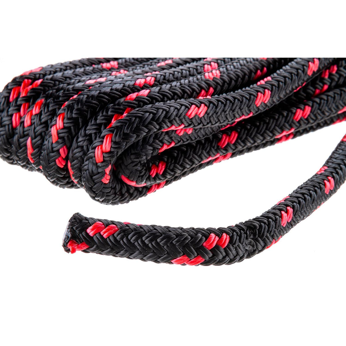 Double Braided 100% MFP Dock Line 3/8in x 15ft Black w/Red Tracer