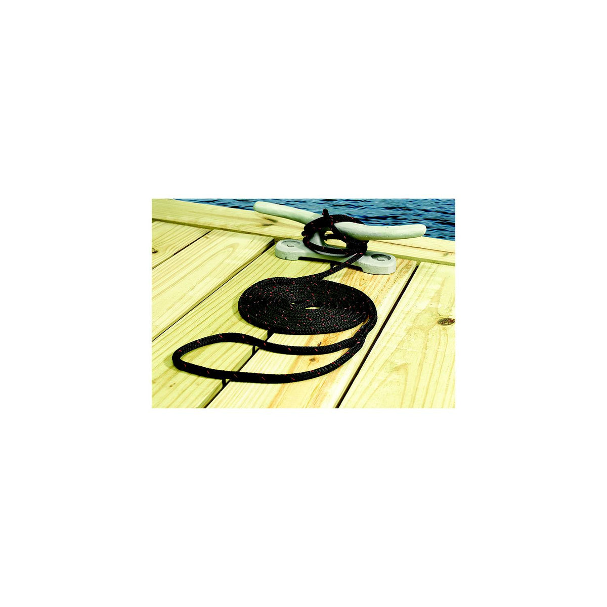 Double Braided 100% MFP Dock Line 3/8in x 15ft Burgundy w/Black Tracer