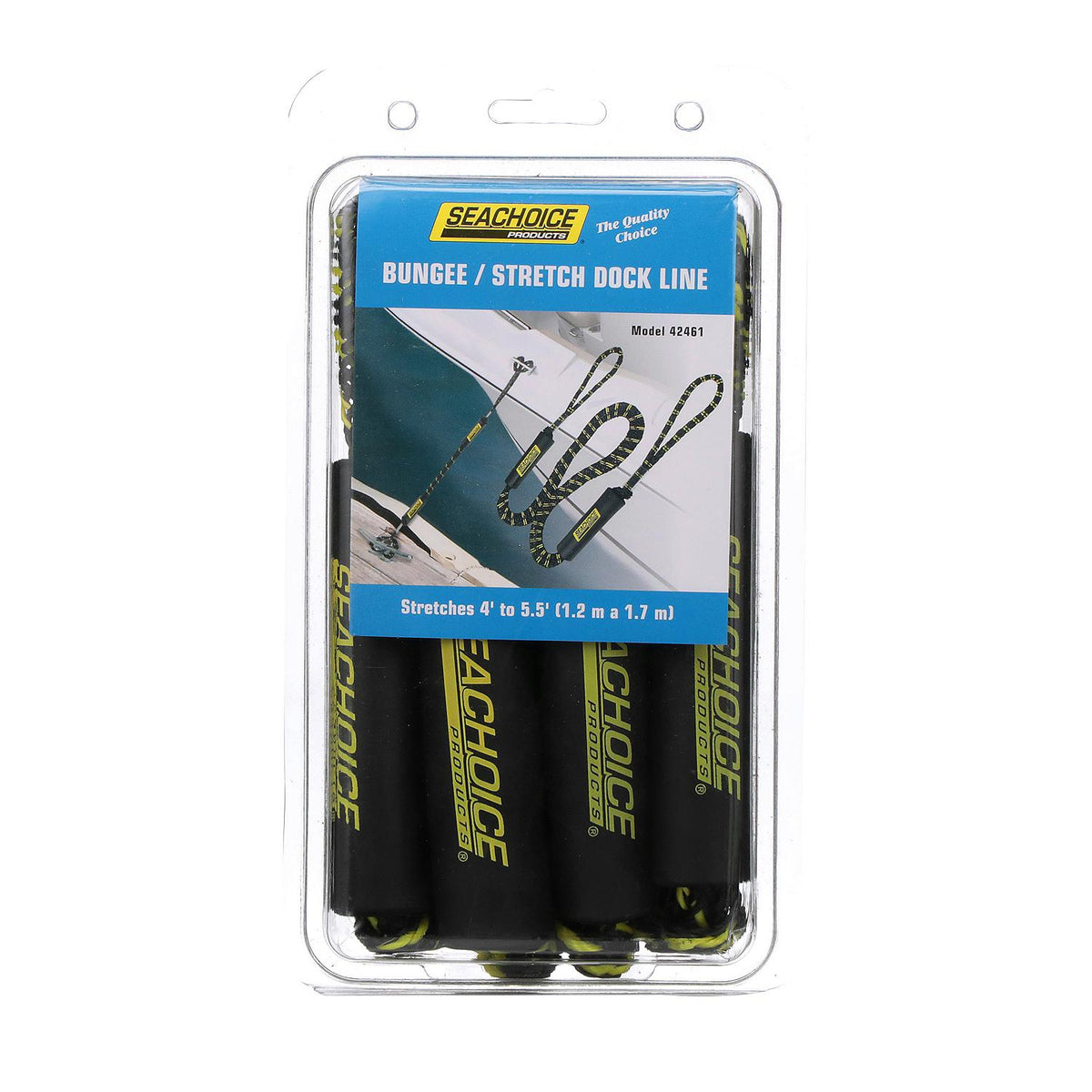 Bungee/ Stretch Dock Line, Stretches 4ft - 5-1/2ft, 2/PK