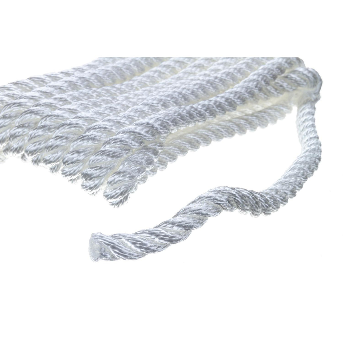 3-Strand Twisted Nylon Dock Line, White, 3/8in x 10ft