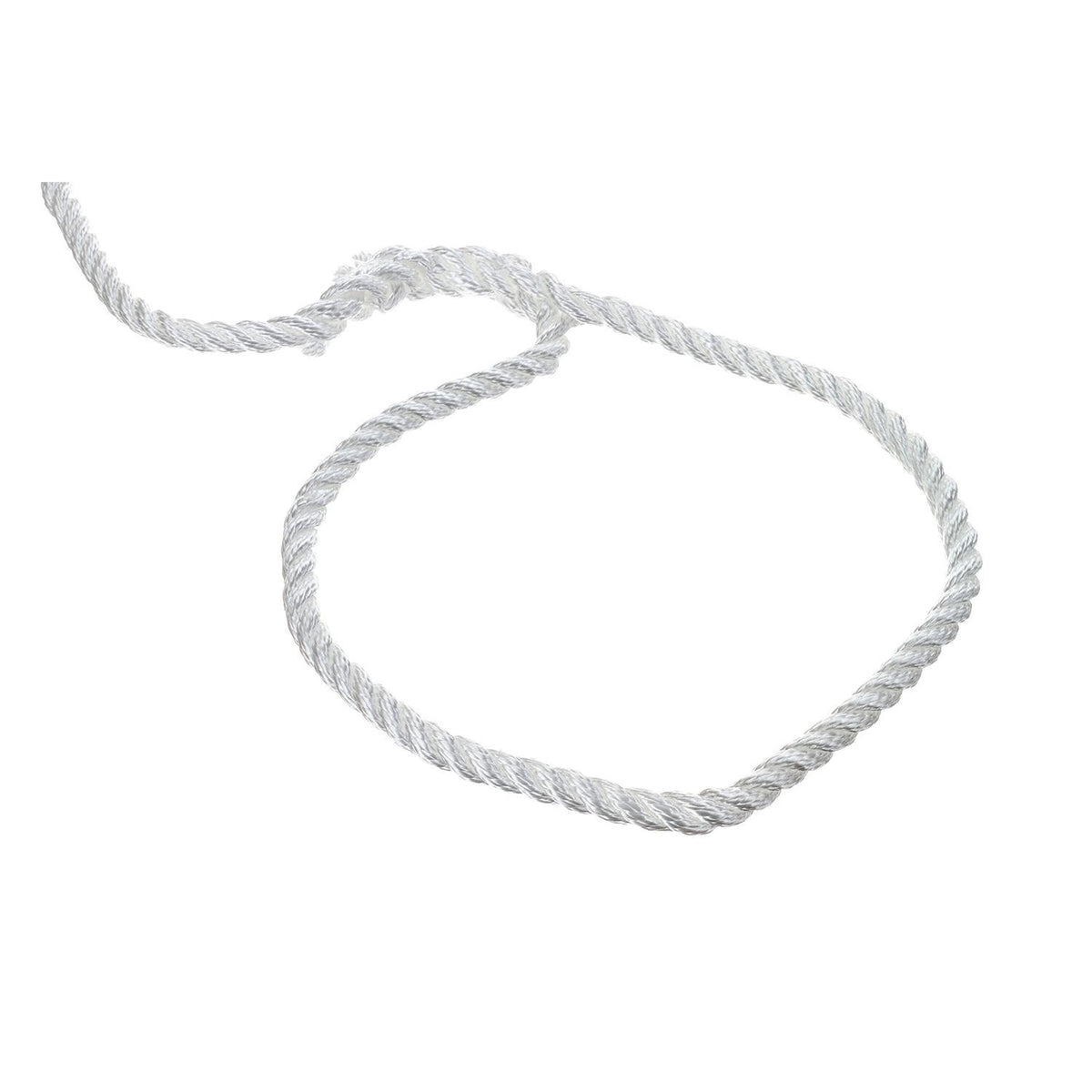 3-Strand Twisted Nylon Dock Line, 3/8in x 15ft, White