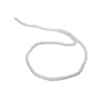 3-Strand Twisted Nylon Dock Line, 3/8in x 25ft, White