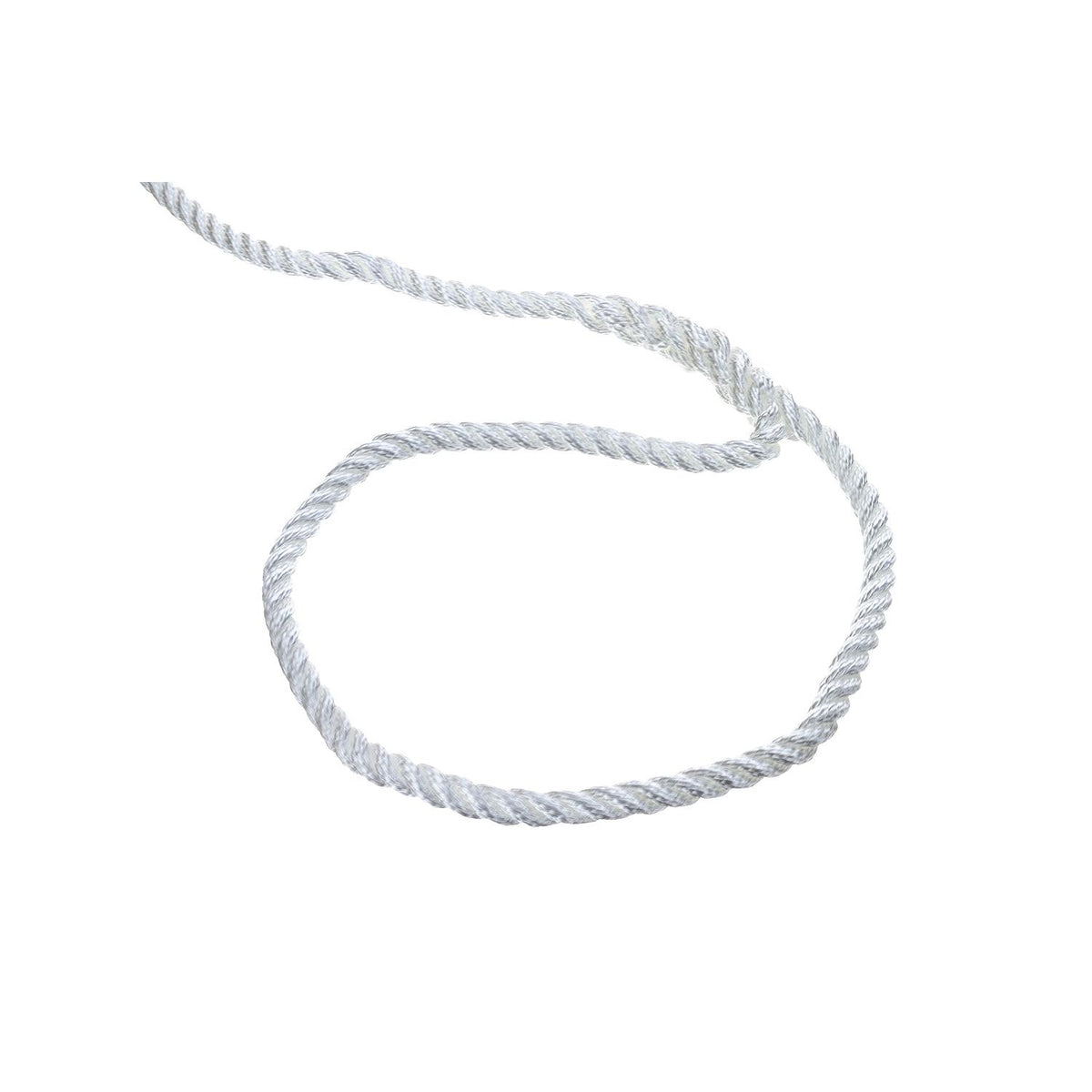 3-Strand Twisted Nylon Dock Line, 3/8in x 25ft, White