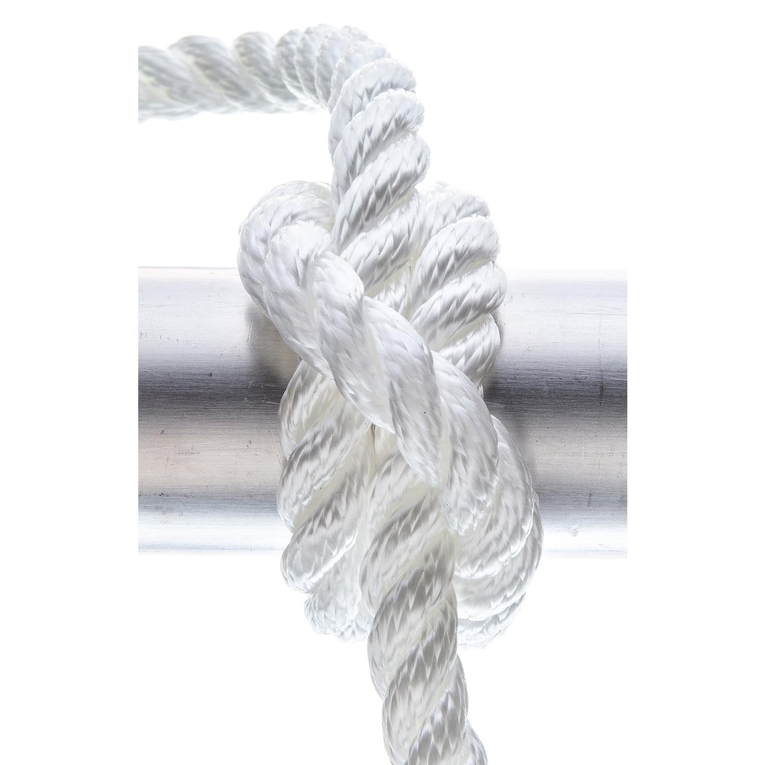 3-Strand Twisted Nylon Dock Line, 1/2in x 20ft, White
