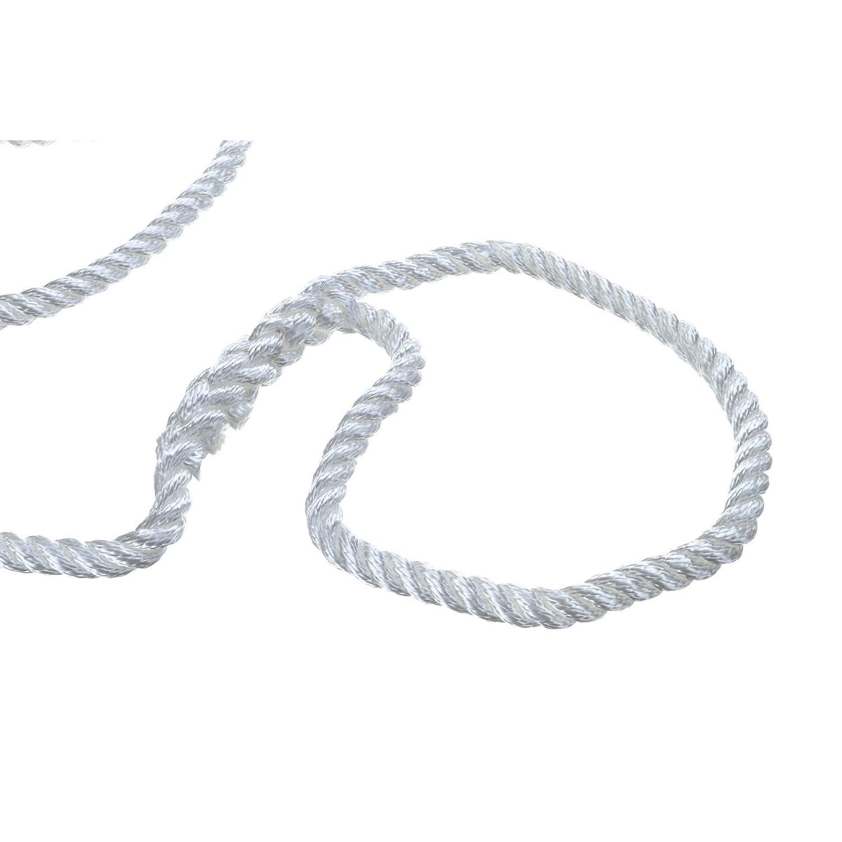 3-Strand Twisted Nylon Dock Line, 1/2in x 25ft, White