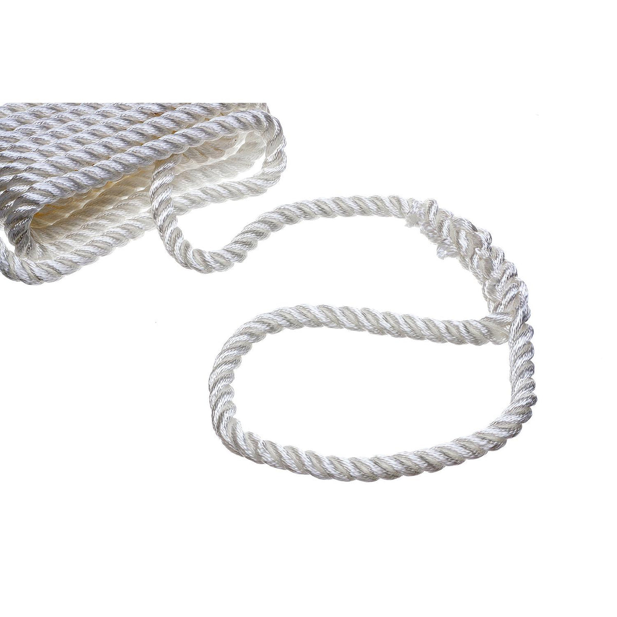 3-Strand Twisted Nylon Dock Line, 5/8in x 20ft, White