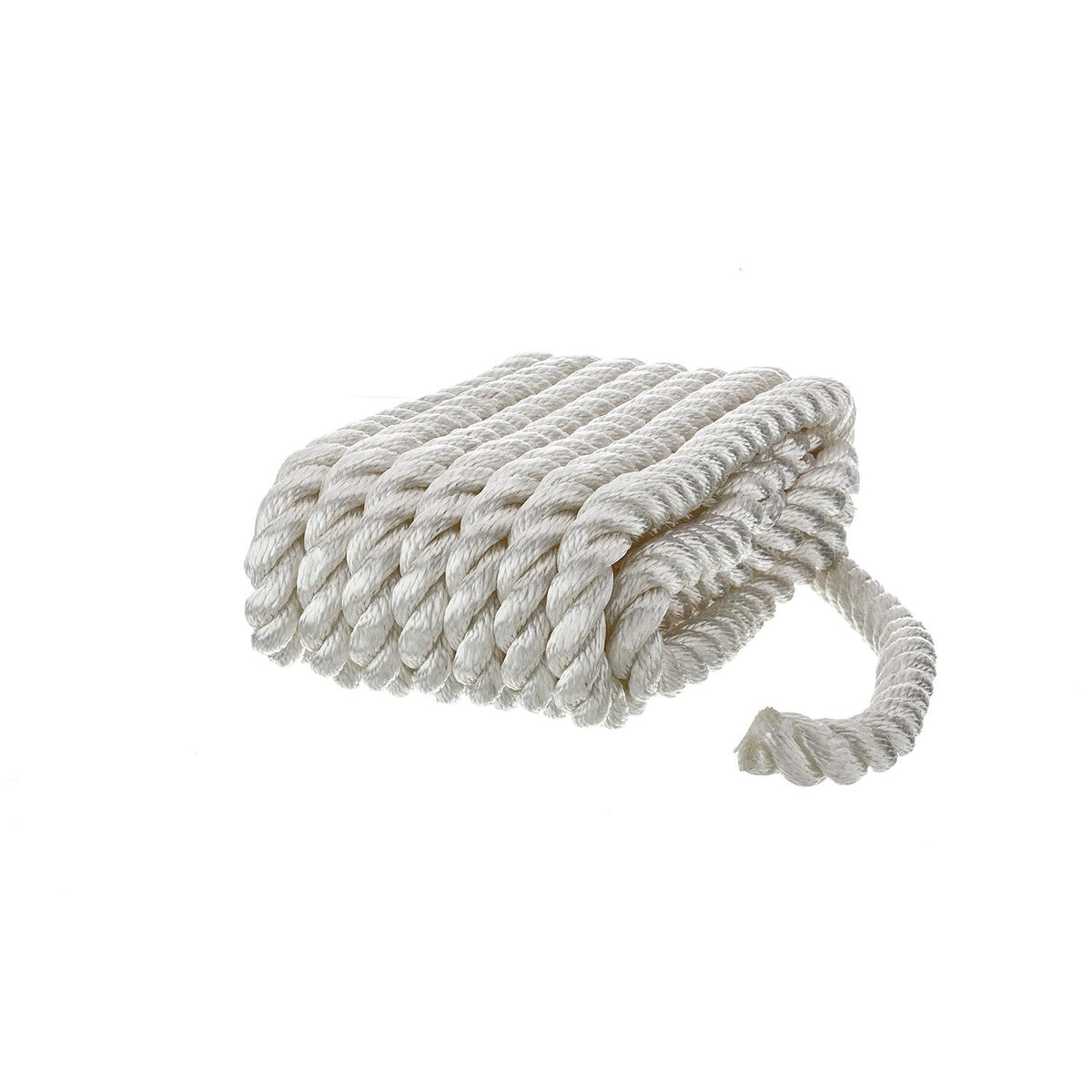 3-Strand Twisted Nylon Dock Line, 5/8in x 20ft, White