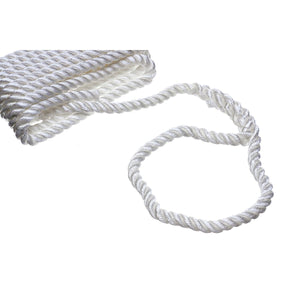 3-Strand Twisted Nylon Dock Line, 5/8in x 25ft, White