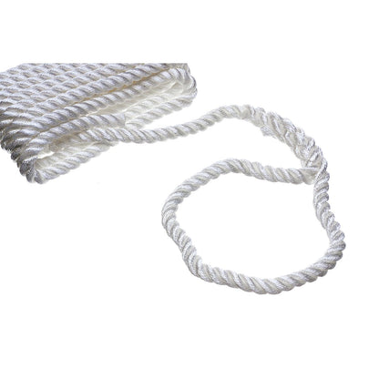 3-Strand Twisted Nylon Dock Line, 5/8in x 25ft, White