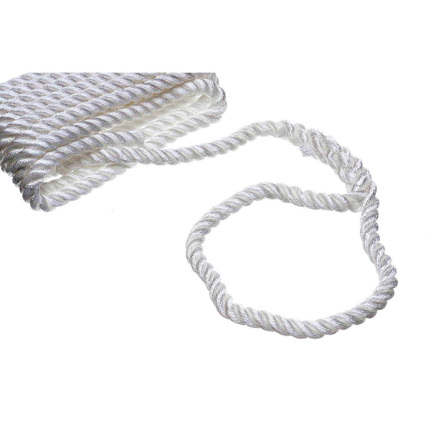 3-Strand Twisted Nylon Dock Line, 5/8in x 25ft, White