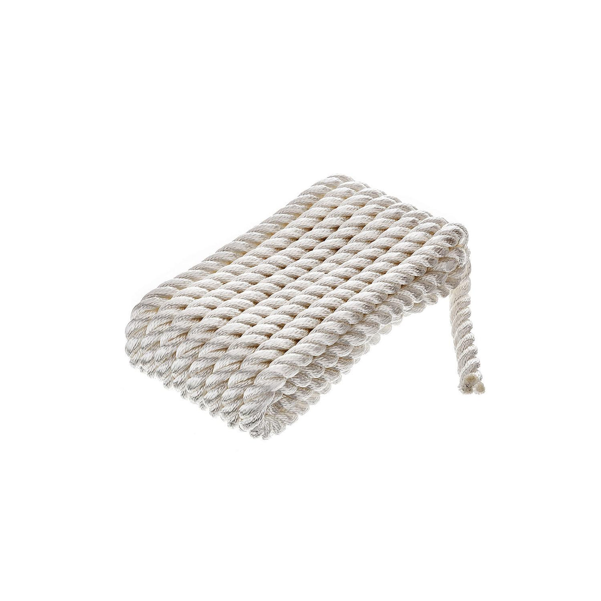 3-Strand Twisted Nylon Dock Line, 5/8in x 25ft, White