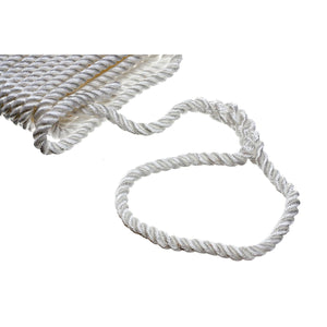 3-Strand Twisted Nylon Dock Line, 5/8in x 30ft, White