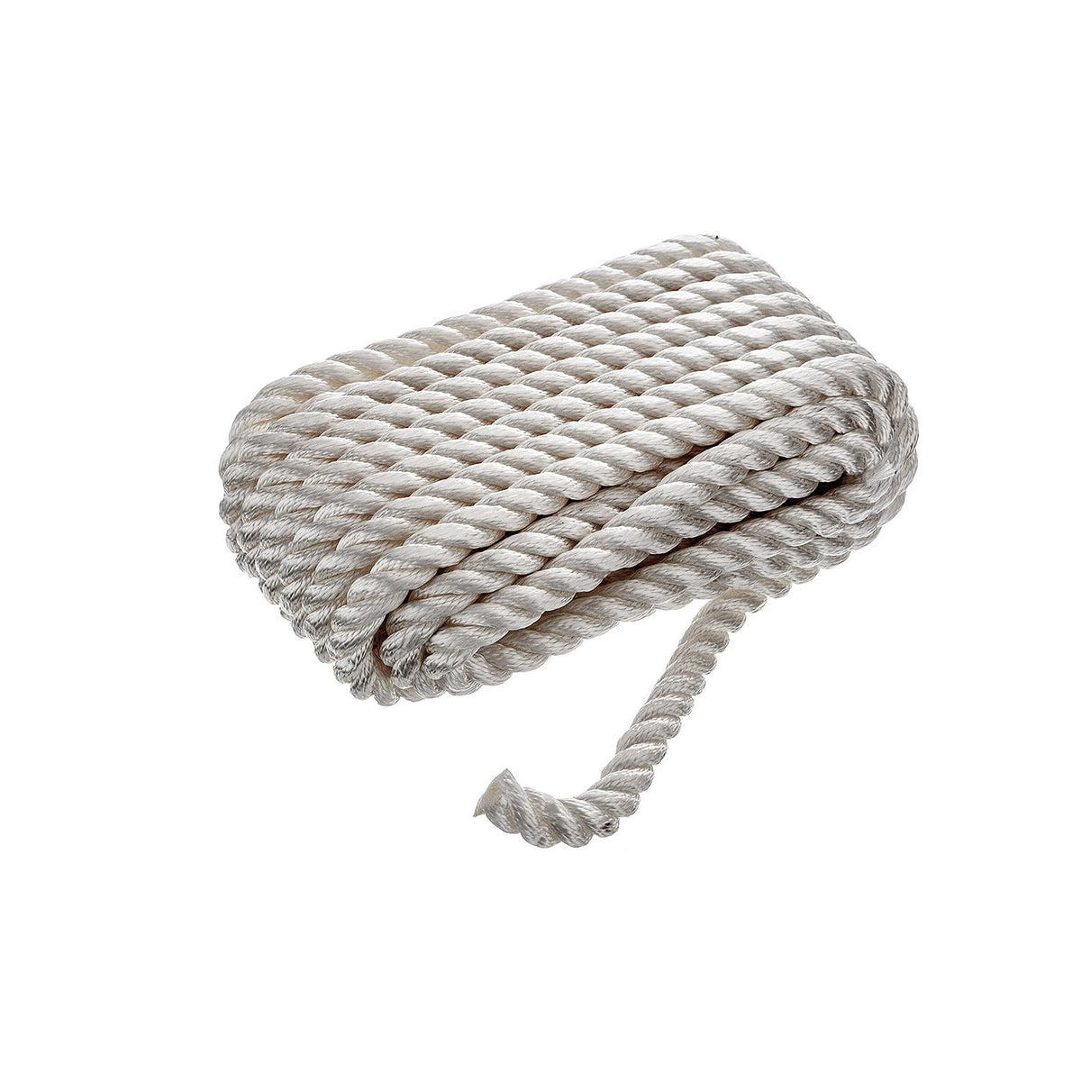 3-Strand Twisted Nylon Dock Line, 5/8in x 35ft, White