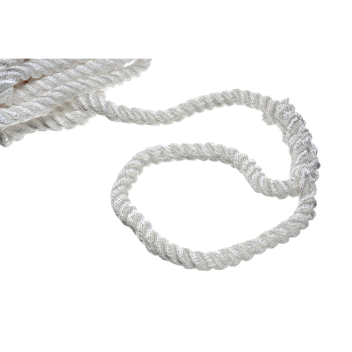 3-Strand Twisted Nylon Dock Line, White, 3/4in x 25ft
