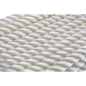 3-Strand Twisted Nylon Dock Line, White, 3/4in x 35ft